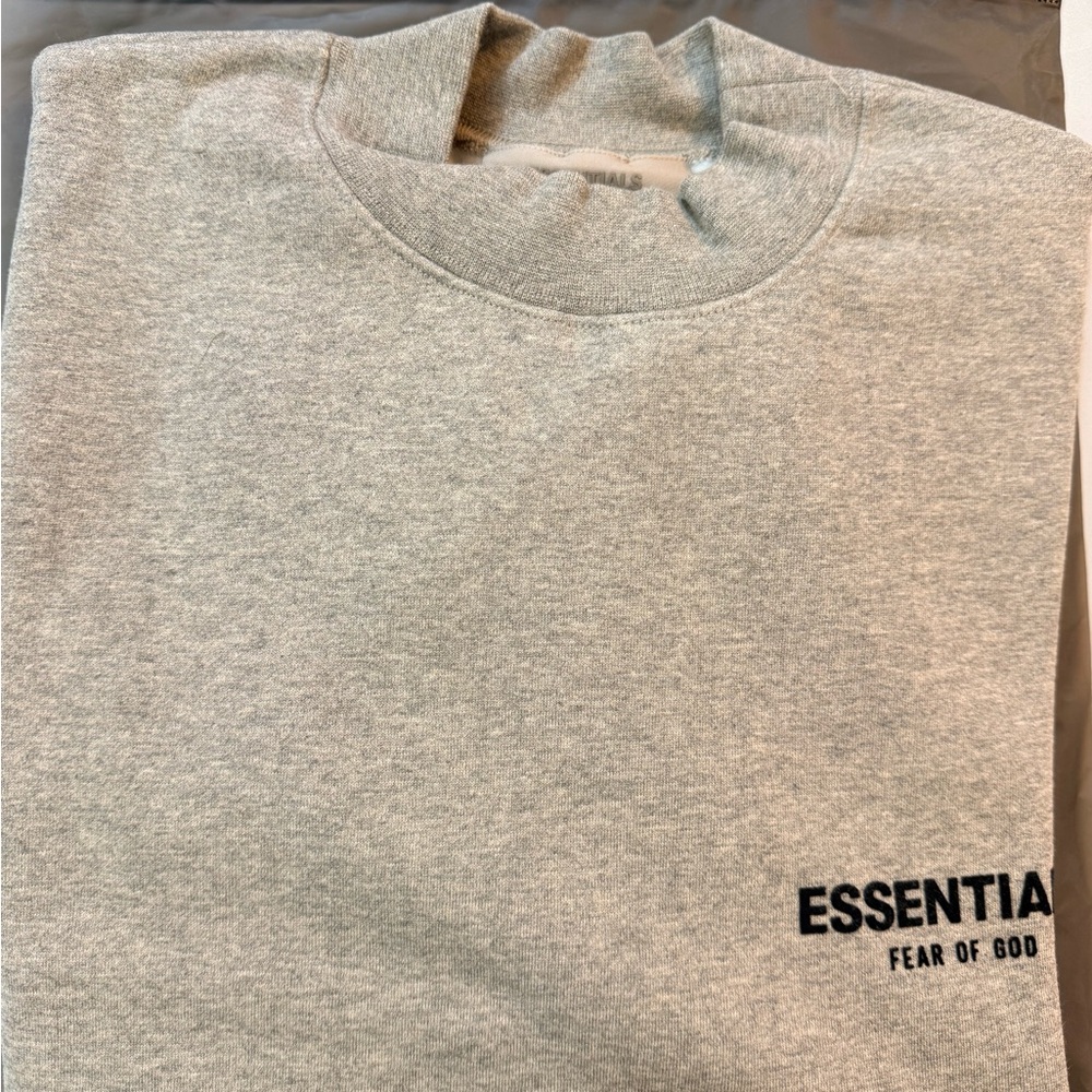 fear of god Essentials dark oatmeal crewneck hoodie